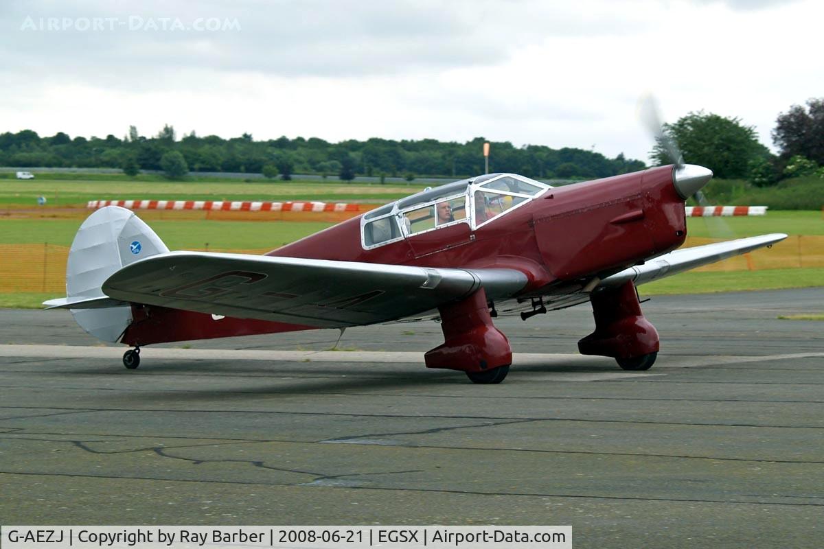 G-AEZJ, 1937 Percival P-10 Vega Gull C/N K.65, Percival P.10 Vega Gull [K.65] North Weald~G 21/06/2008