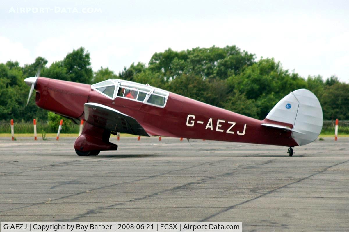 G-AEZJ, 1937 Percival P-10 Vega Gull C/N K.65, Percival P.10 Vega Gull [K.65] North Weald~G 21/06/2008