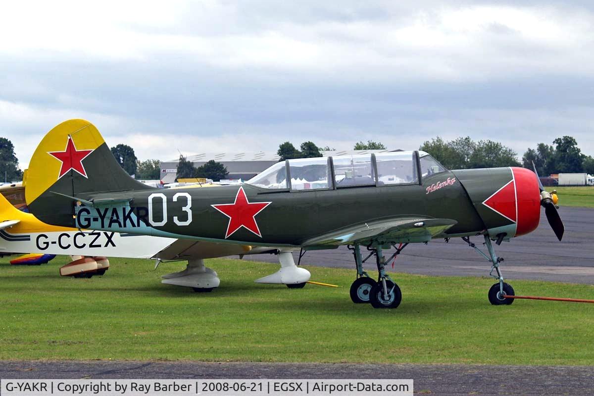 G-YAKR, 1989 Bacau Yak-52 C/N 899803, Yakovlev Yak-52 [899803] North Weald~G 21/06/2008