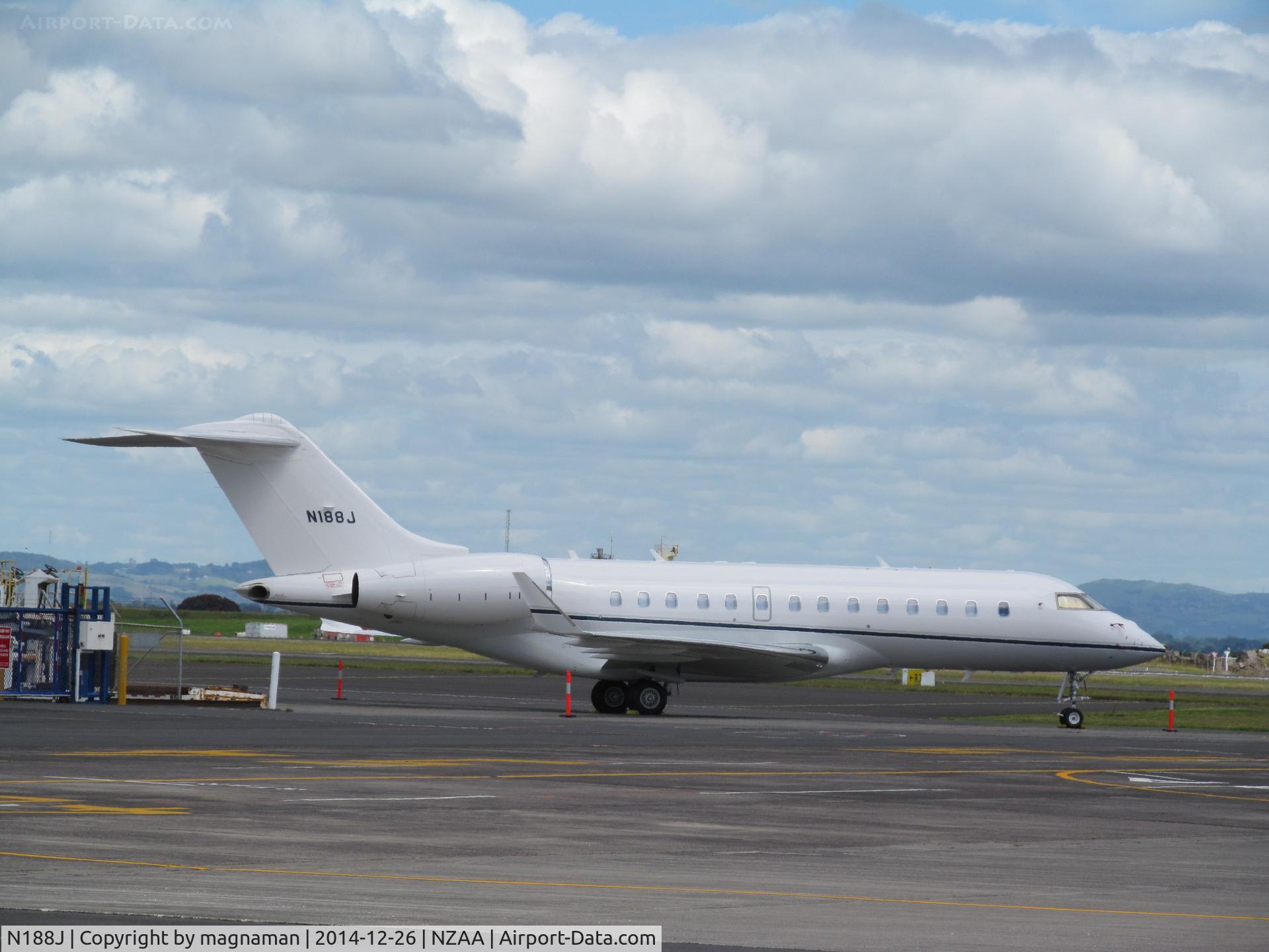 N188J, 2010 Bombardier BD-700-1A11 Global 5000 C/N 9383, Back on corporate stand having moved from convair apron