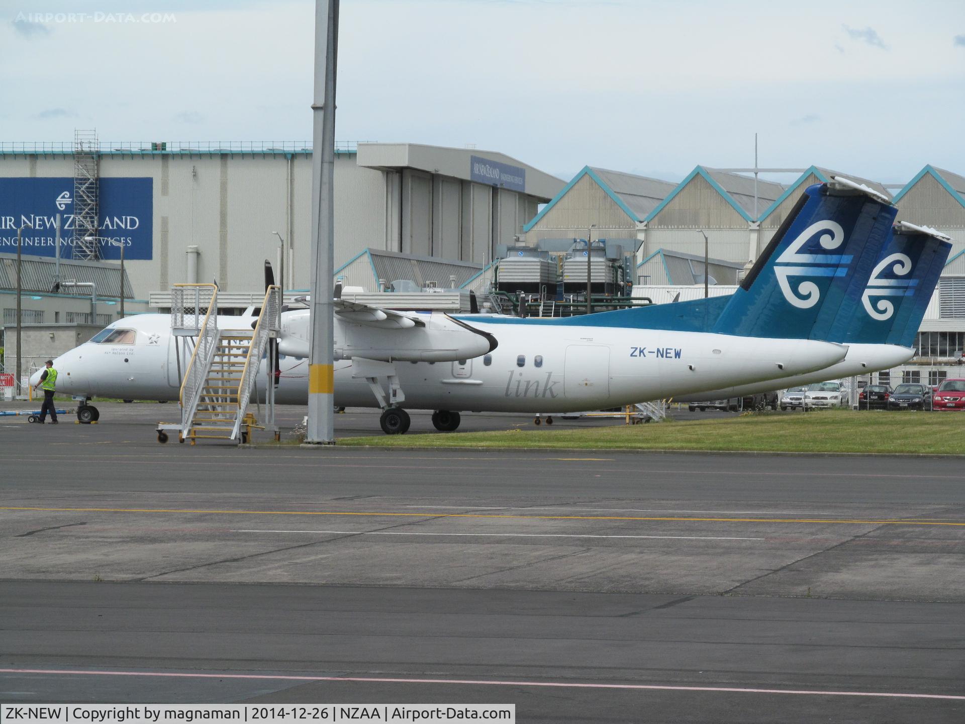 ZK-NEW, 2007 De Havilland Canada DHC-8-311Q Dash 8 C/N 648, on maintenance ramp