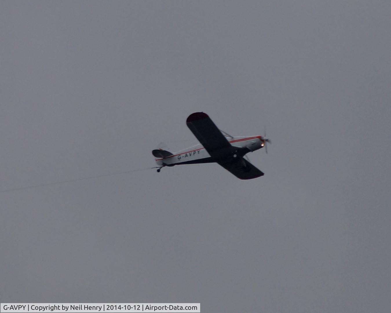 G-AVPY, 1967 Piper PA-25-235 Pawnee C/N 25-4330, Piper Pawnee - as glider tug - over Wiggonholt Common, near Parham, West Sussex, UK.