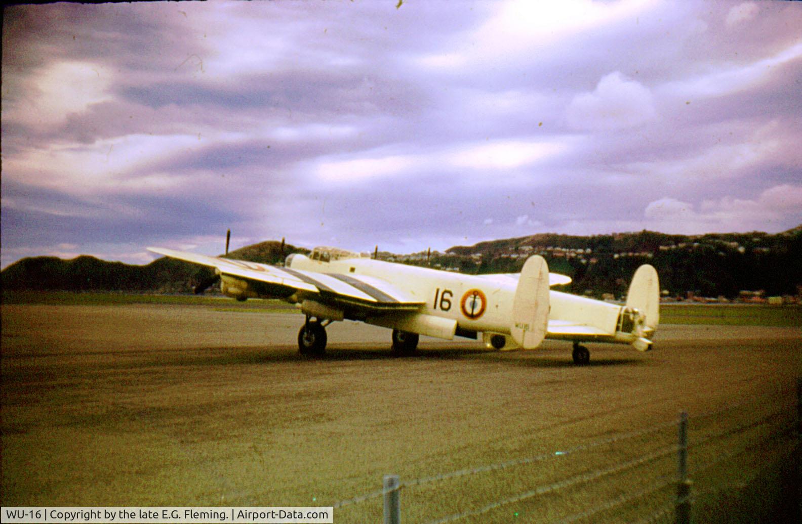 WU-16, Avro 683 Lancaster B7 C/N NX622, Avro Lancaster WU-16 taken at Rongotai Airport, Wellington New Zealand around 1963