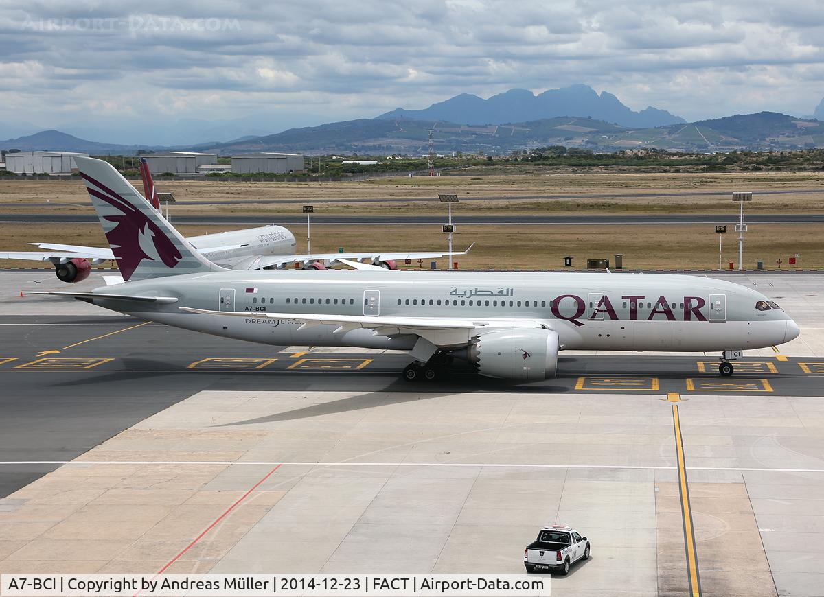 A7-BCI, 2013 Boeing 787-8 Dreamliner Dreamliner C/N 38327, My ride to Cape Town.