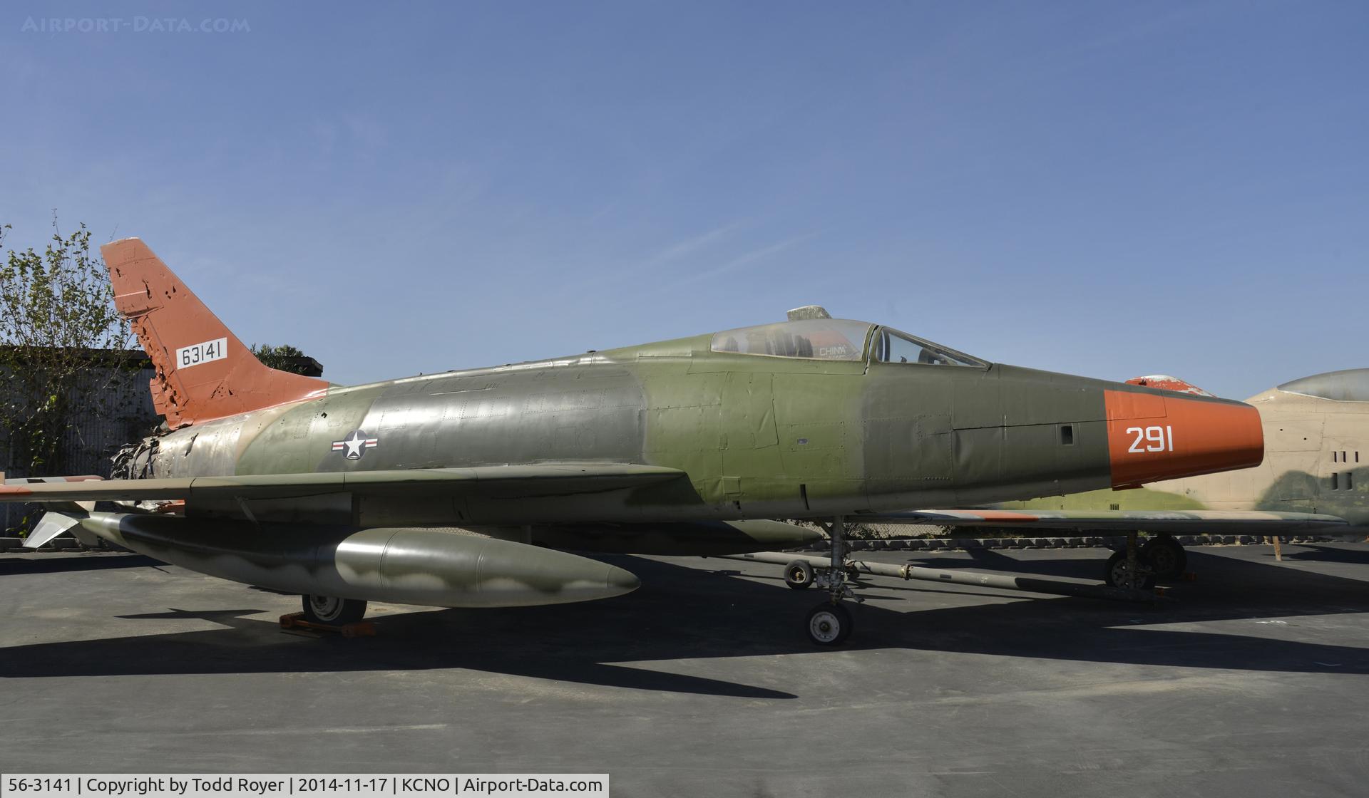 56-3141, 1956 North American F-100D Super Sabre C/N 235-239, On display at the Planes of Fame Chino location