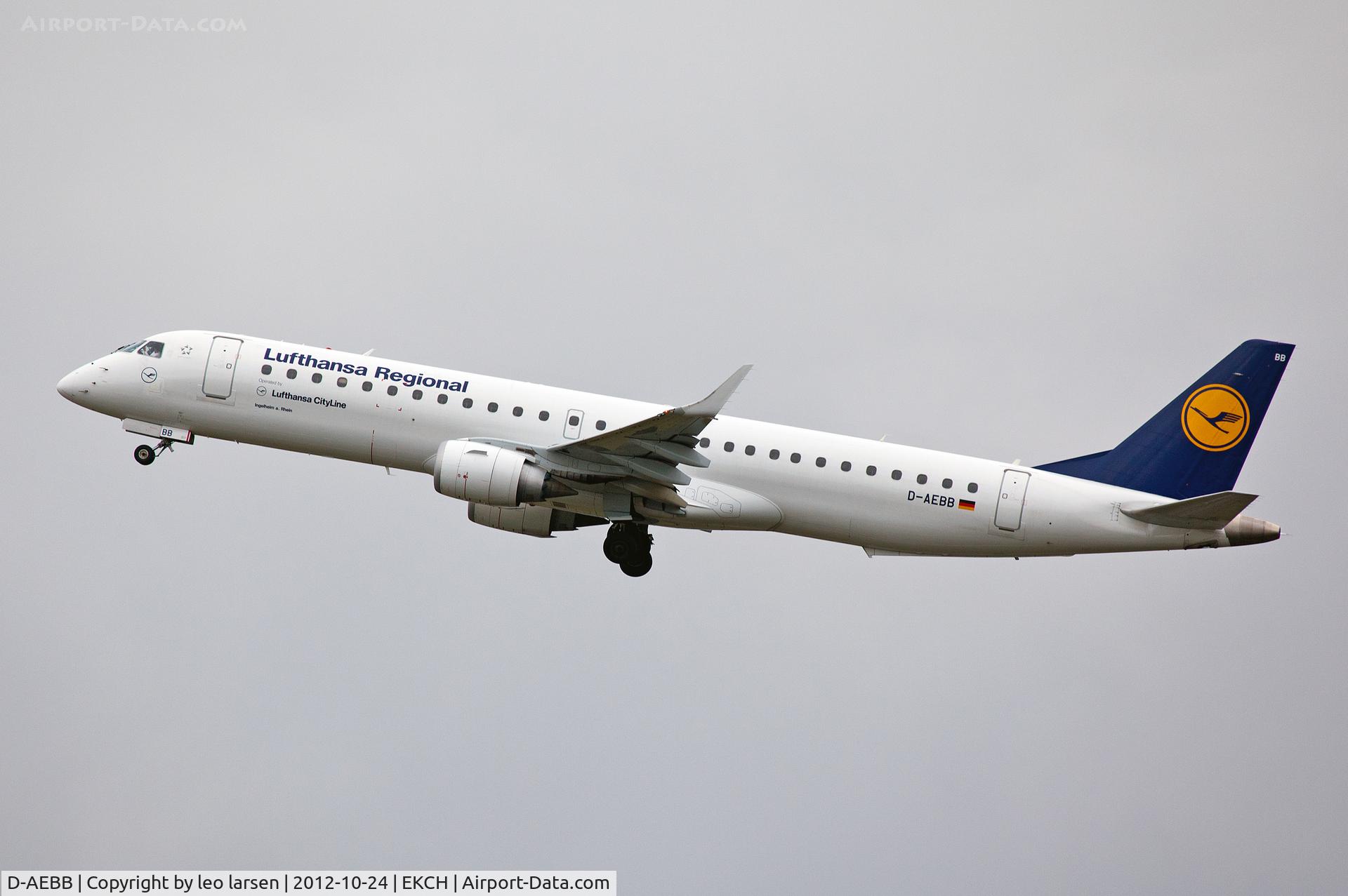 D-AEBB, 2009 Embraer 195LR (ERJ-190-200LR) C/N 19000316, Copenhagen 24.10.12