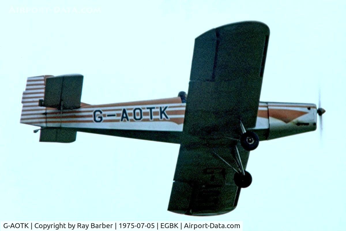 G-AOTK, 1956 Druine D-5 Turbi C/N PFA 230, Druine D.5 Turbi [PFA 230] Sywell~G 05/07/1975. From a slide.
