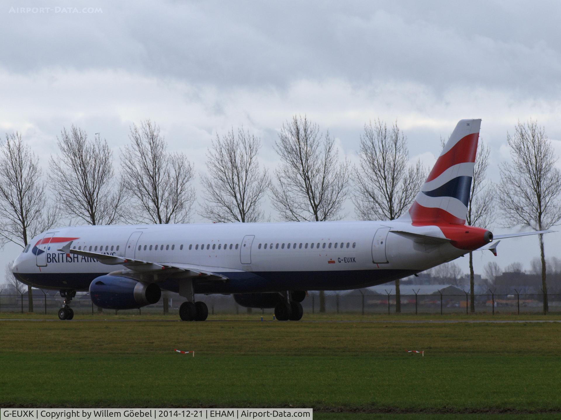G-EUXK, 2007 Airbus A321-231 C/N 3235, Taxi from runway 18R to the gate of Schiphol Airport