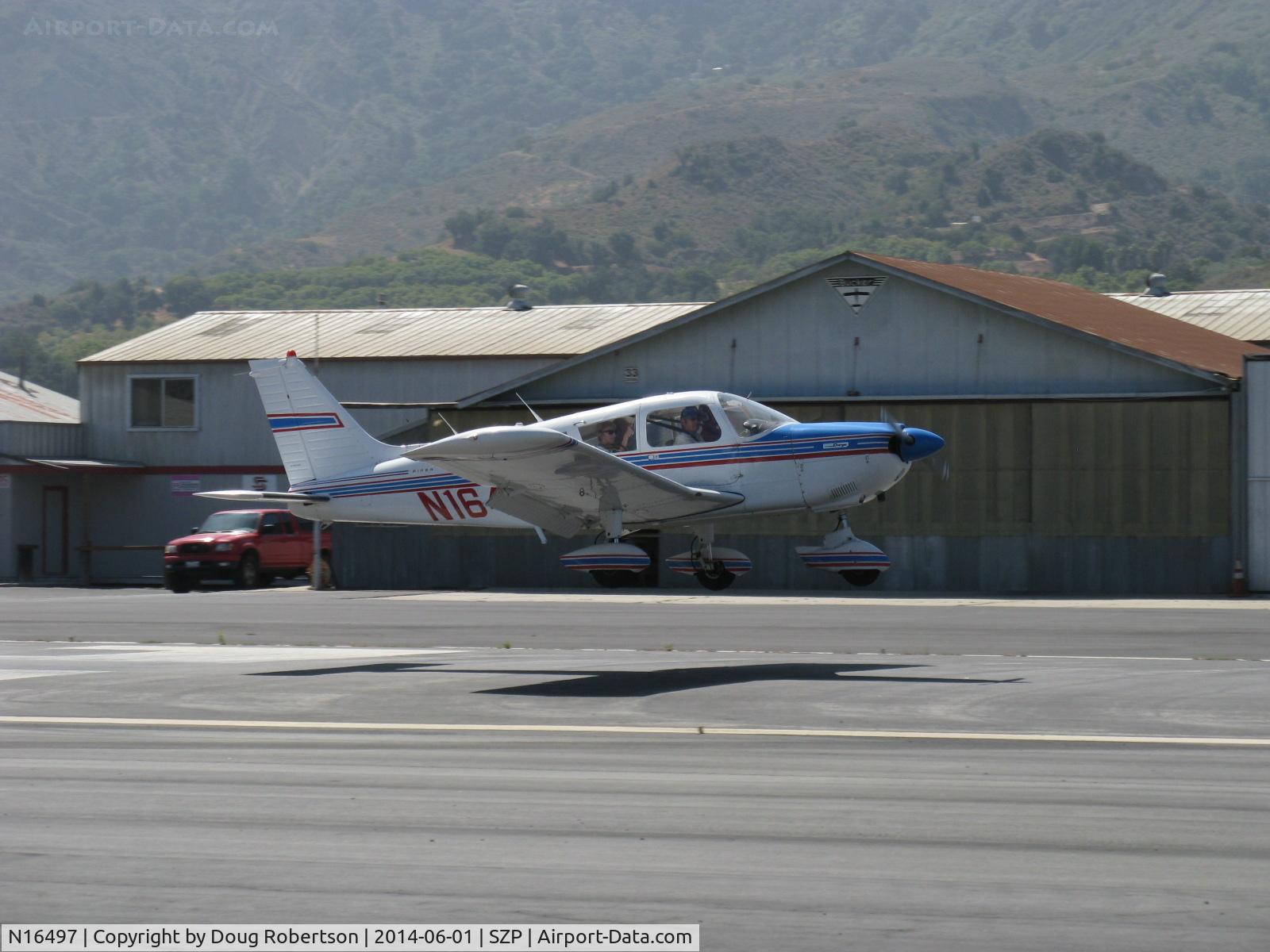 N16497, 1973 Piper PA-28-235 Cherokee Charger C/N 28-7310101, 1973 Piper PA-28-235 CHEROKEE CHARGER, Lycoming O-540-D4B5 235 Hp, landing Rwy 22