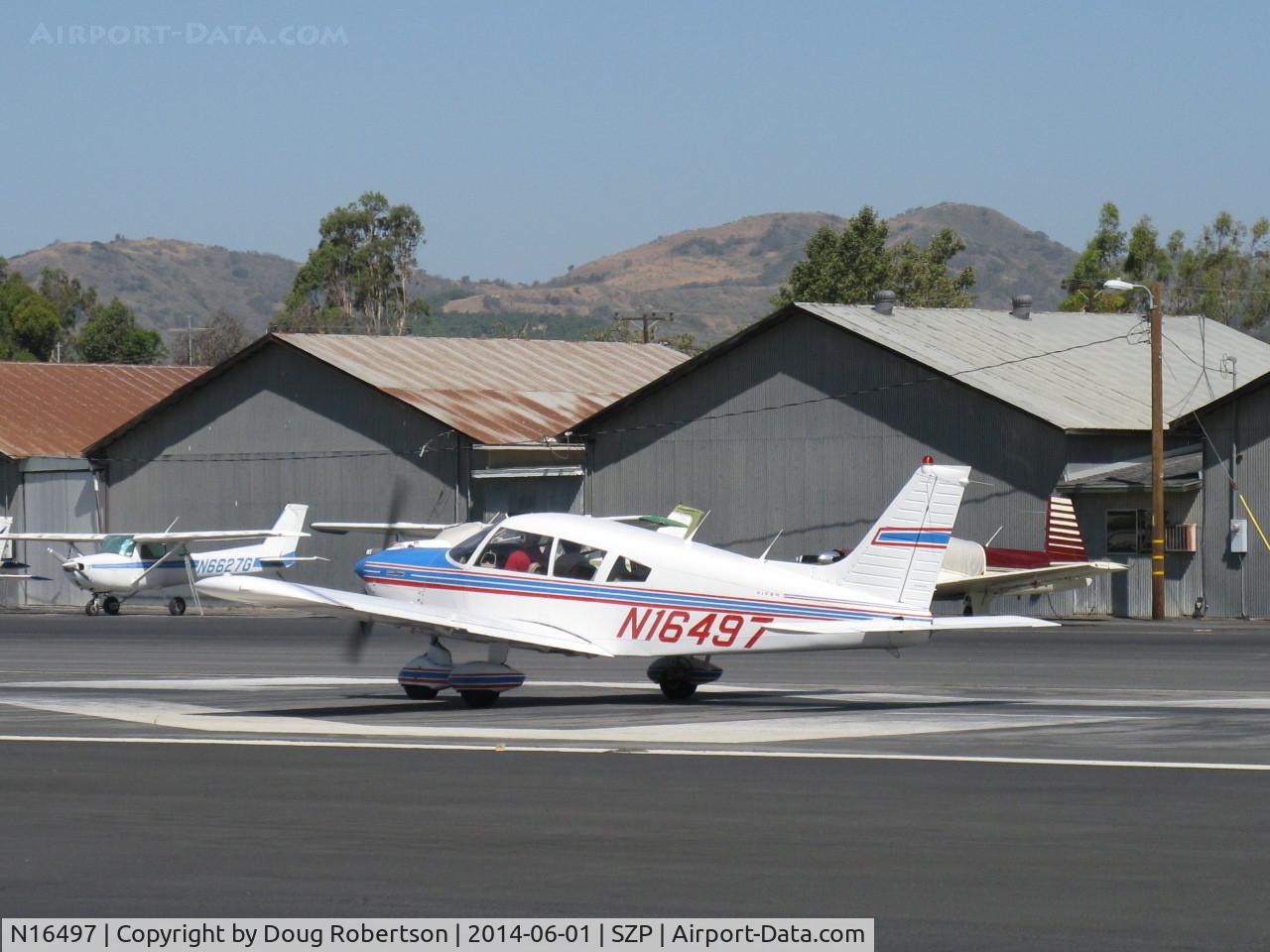 N16497, 1973 Piper PA-28-235 Cherokee Charger C/N 28-7310101, 1973 Piper PA-28-235 CHEROKEE CHARGER, Lycoming O-540-D4B5 235 Hp, takeoff roll Rwy 22
