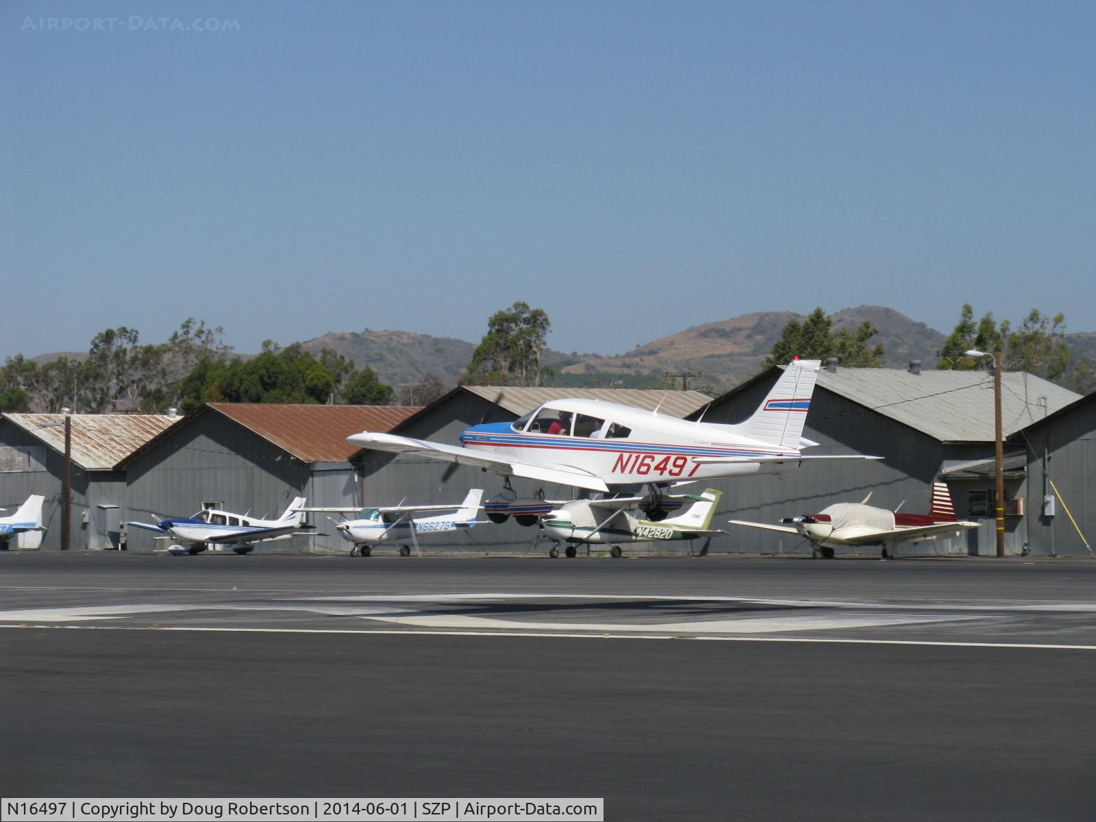 N16497, 1973 Piper PA-28-235 Cherokee Charger C/N 28-7310101, 1973 Piper PA-28-235 CHEROKEE CHARGER, Lycoming O-540-D4B5 235 Hp, another landing Rwy 22