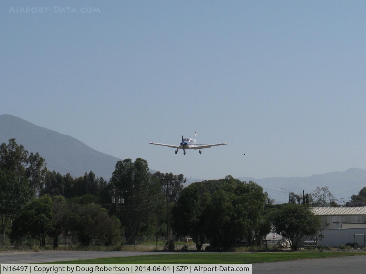 N16497, 1973 Piper PA-28-235 Cherokee Charger C/N 28-7310101, 1973 Piper PA-28-235 CHEROKEE CHARGER, Lycoming O-540-D4B5 235 Hp, another landing Rwy 22