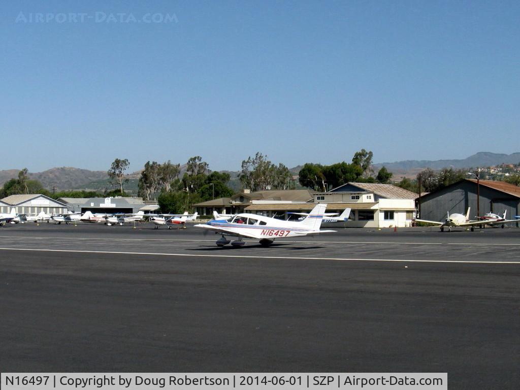 N16497, 1973 Piper PA-28-235 Cherokee Charger C/N 28-7310101, 1973 Piper PA-28-235 CHEROKEE CHARGER, Lycoming O-540-D4B5 235 Hp, arrival landing roll Rwy 22