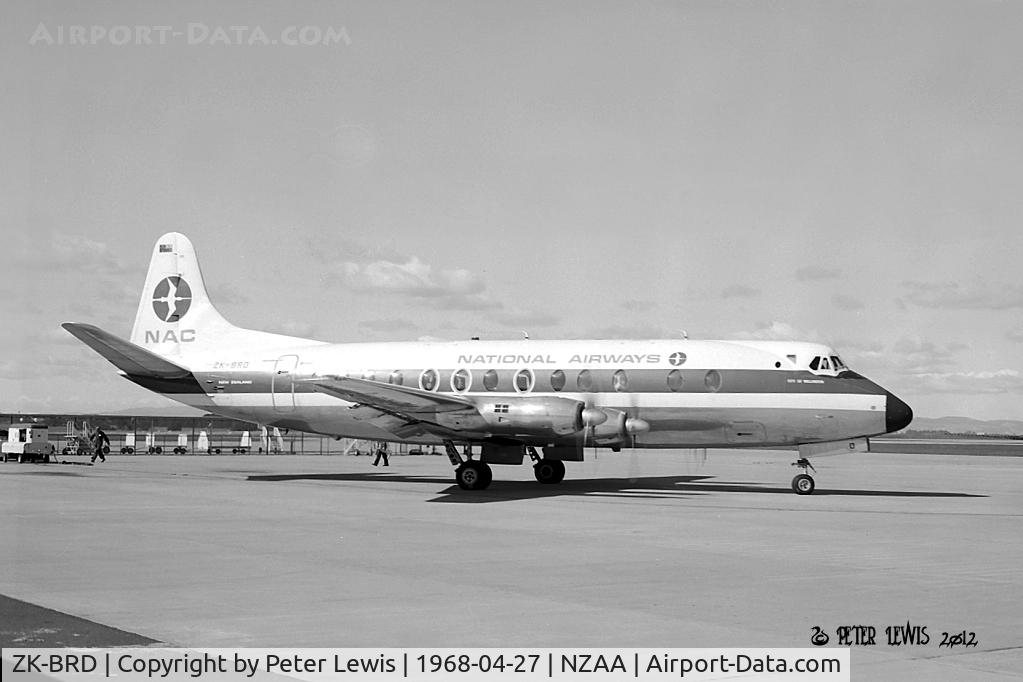 ZK-BRD, 1957 Vickers Viscount 807 C/N 281, NZ National Airways Corp., Wellington