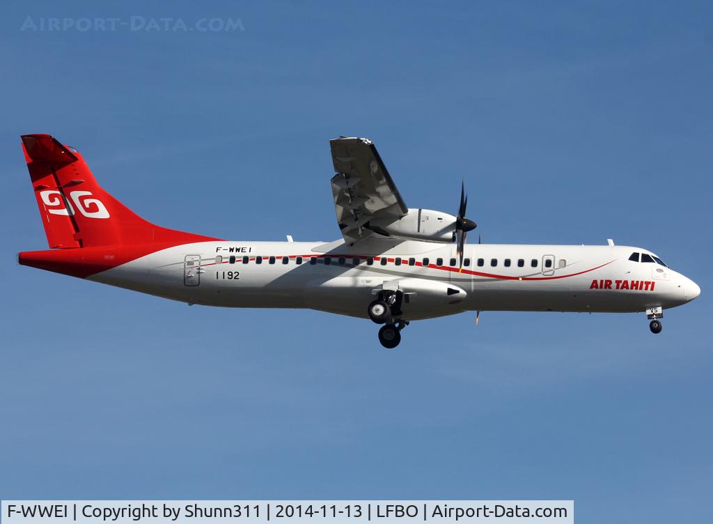 F-WWEI, 2014 ATR 72-600 (72-212A) C/N 1192, C/n 1192 - To be F-ORVS