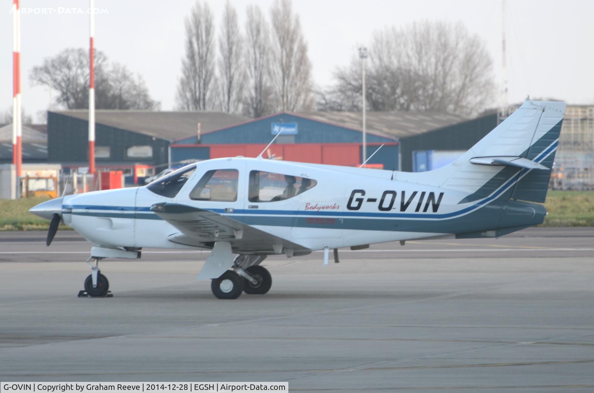 G-OVIN, 1976 Rockwell International 112TC Commander Commander C/N 13090, Parked at Norwich.