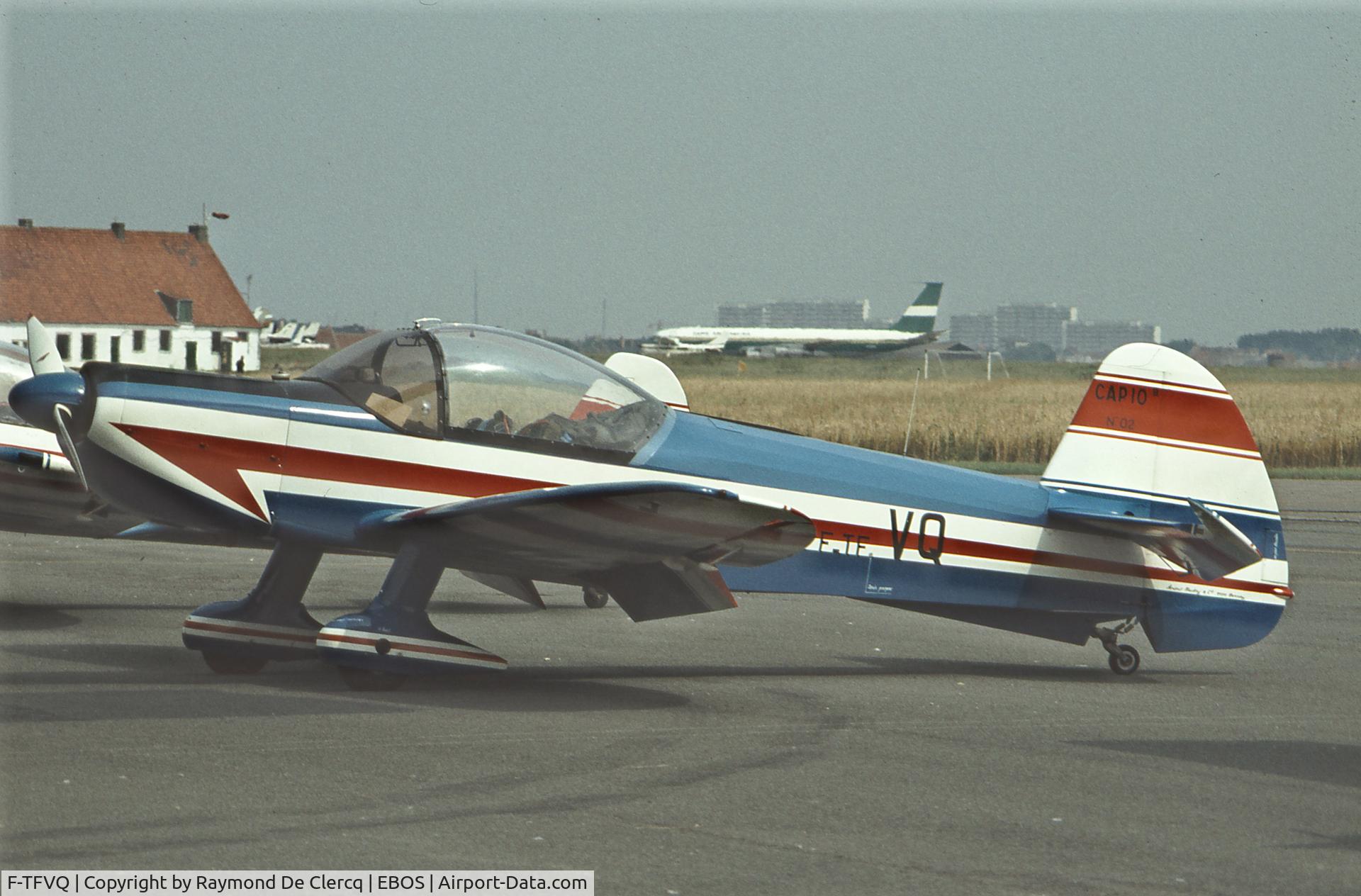 F-TFVQ, 1969 Mudry CAP-10B C/N 02, Ostend airport in mid-seventies.
Later became F-GNVA and PH-RIC.