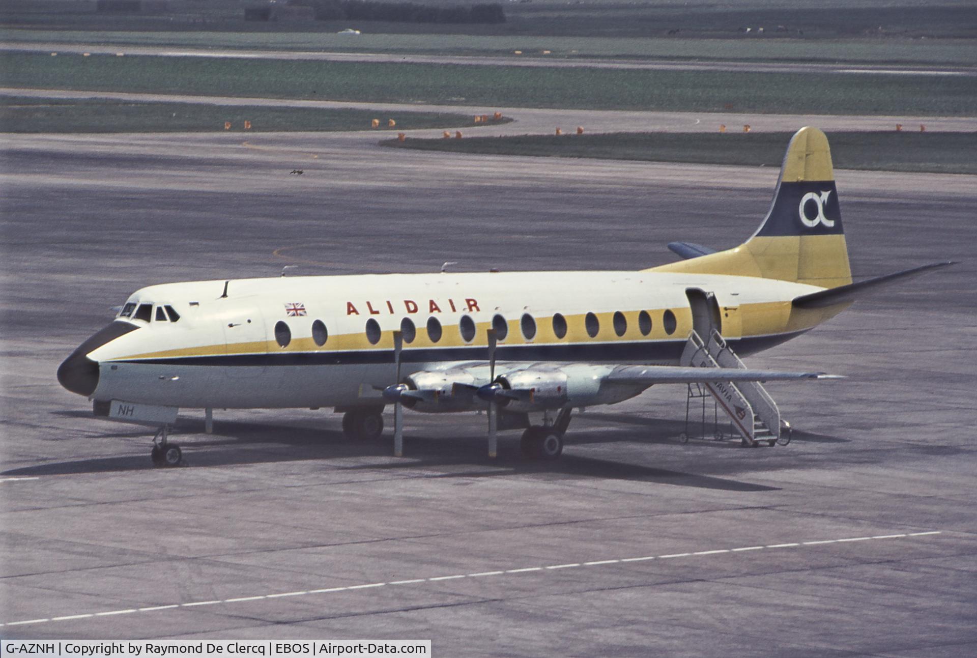 G-AZNH, 1959 Vickers Viscount 814 C/N 342, Ostend Airport in late 70's.