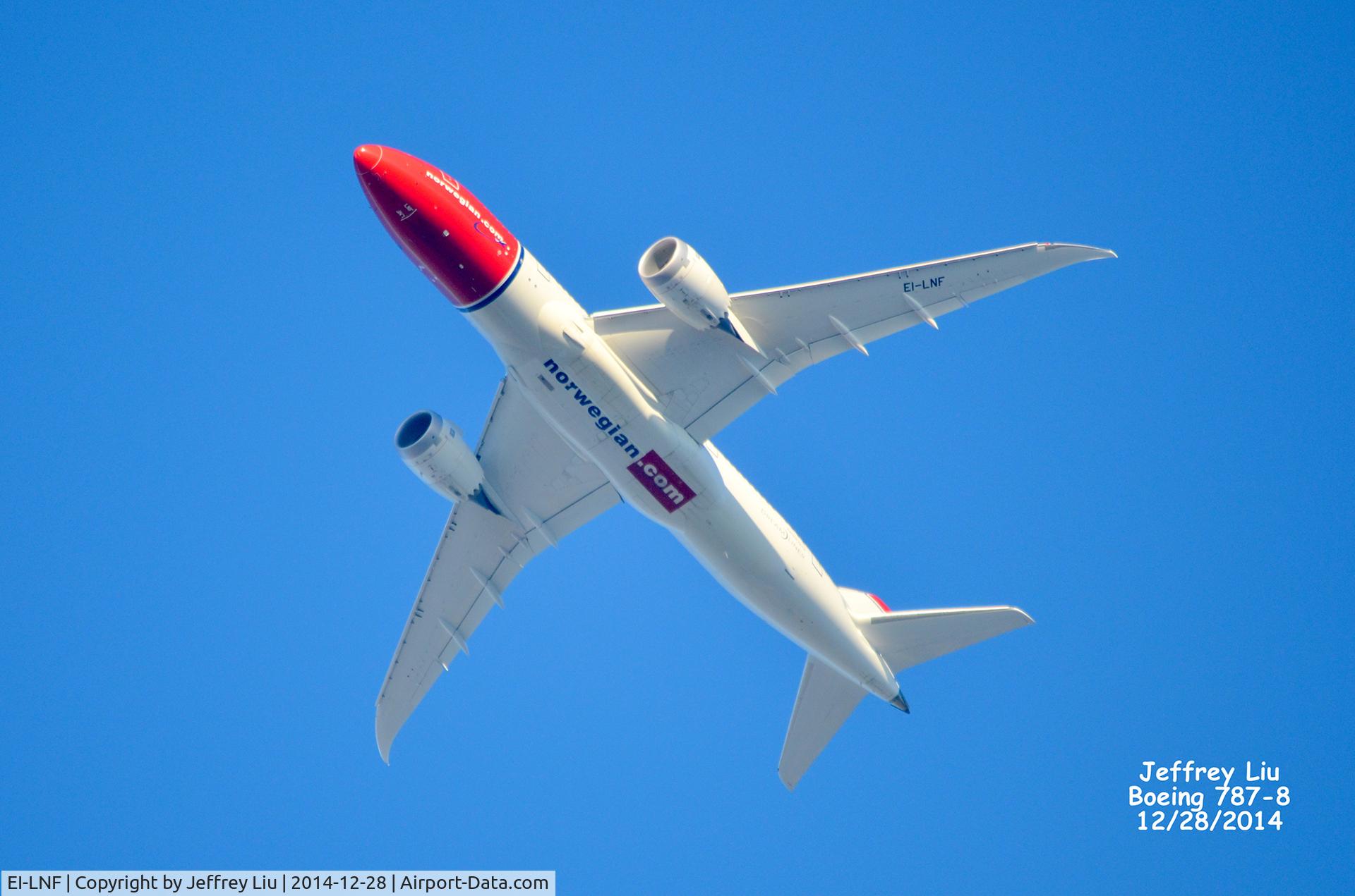 EI-LNF, 2014 Boeing 787-8 Dreamliner C/N 35313, Flew through Hacienda Heights, CA. Should be heading LAX, ETA 16:36 12/28/2014