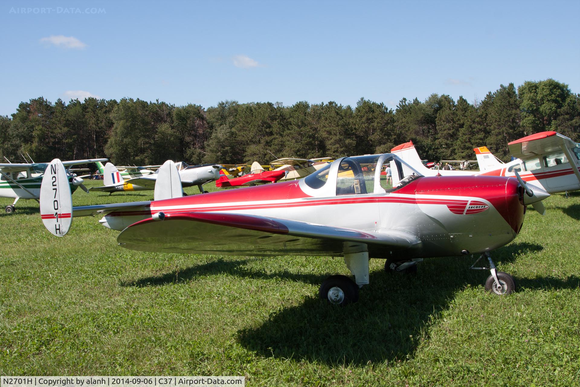 N2701H, 1946 Erco 415C Ercoupe C/N 3326, Parked at Brodhead