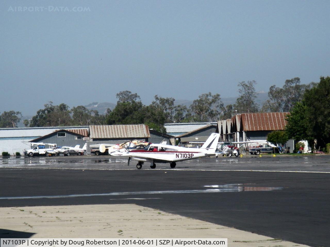 N7103P, 1960 Piper PA-24-250 Comanche C/N 24-2259, 1960 Piper PA-24-250 COMANCHE, Lycoming O-540-A1A5 250 Hp, takeoff roll Rwy 22