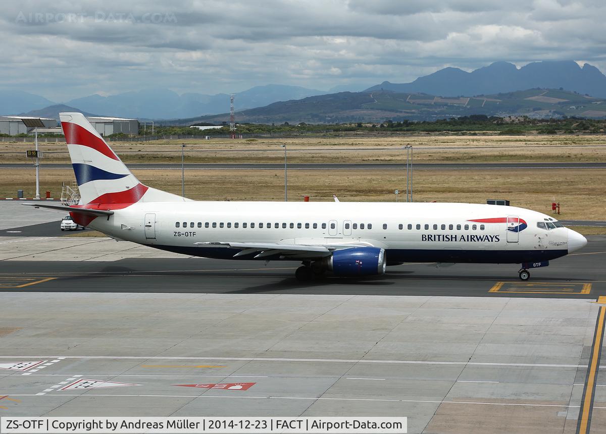 ZS-OTF, 1991 Boeing 737-436 C/N 25305, On the way to Jo'Burg.