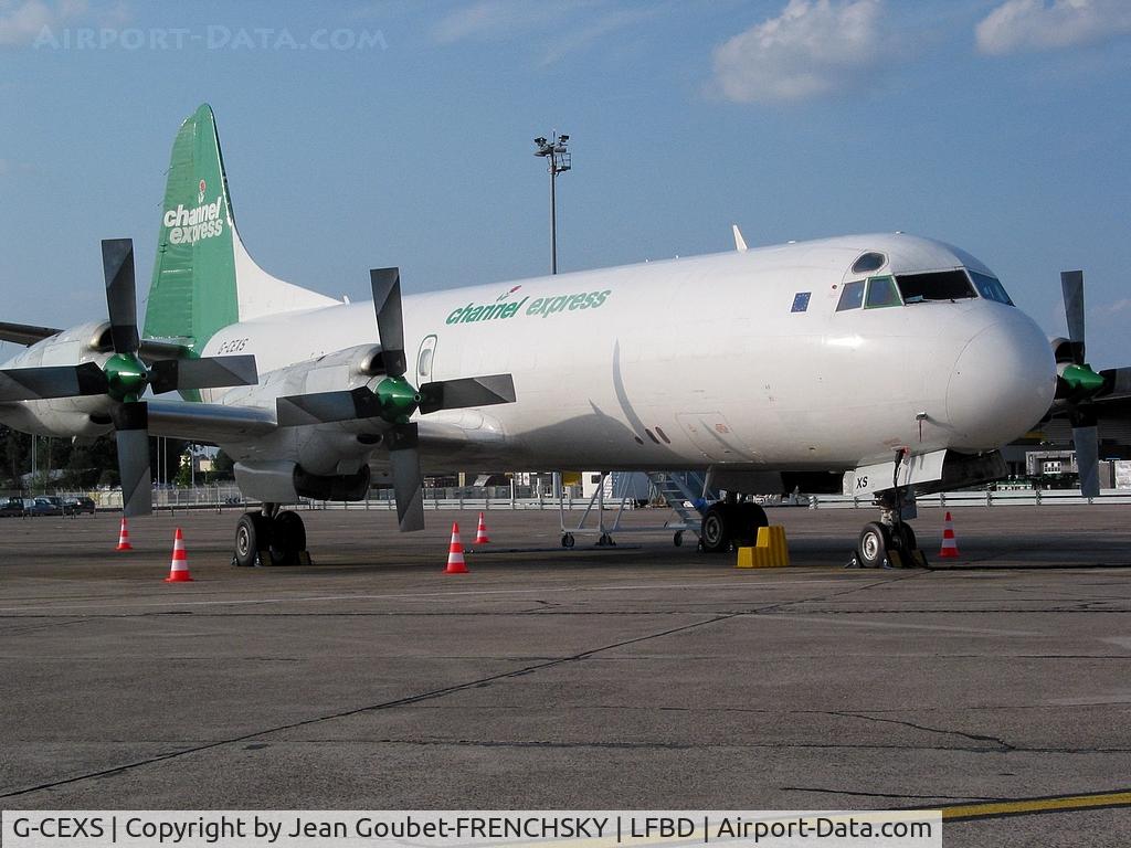 G-CEXS, 1960 Lockheed L-188C(F) Electra C/N 1091, Channel Express parking fret for DHL