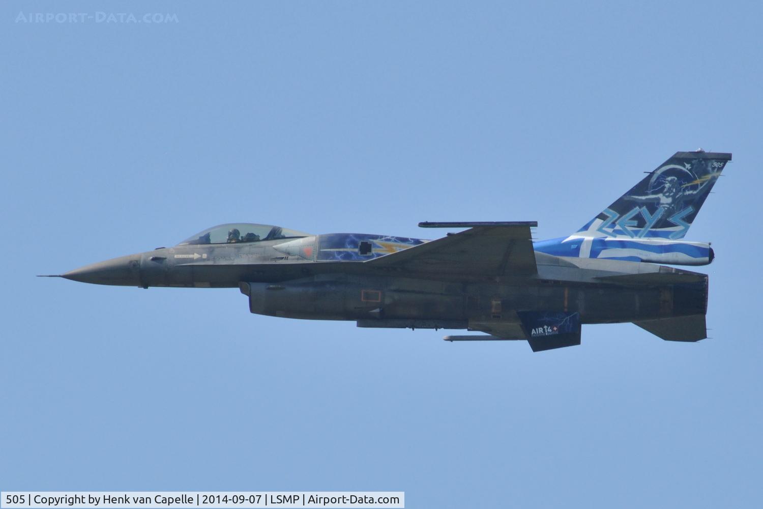 505, General Dynamics F-16C Fighting Falcon C/N XK-6, F-16C-52 of the Greek Air Force with a nice Zeus colour scheme displayed at Payerne Air Base, Switzerland, for AIR14.