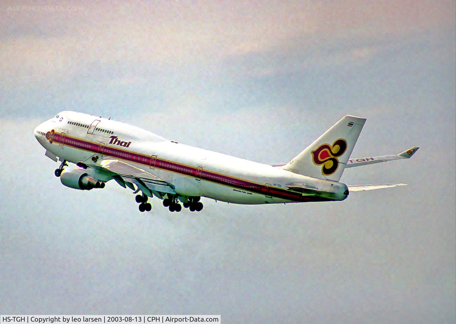HS-TGH, 1989 Boeing 747-4D7 C/N 24458, Copenhagen 13.8.03