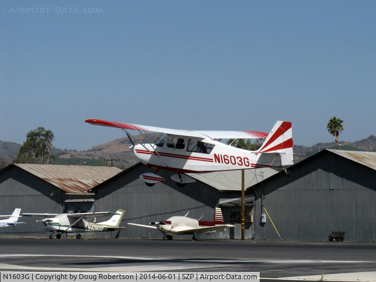 N1603G, 1968 Champion 7ECA Citabria C/N 609, 1968 Champion 7ECA CITABRIA, Lycoming O-235 115 Hp, landing Rwy 22