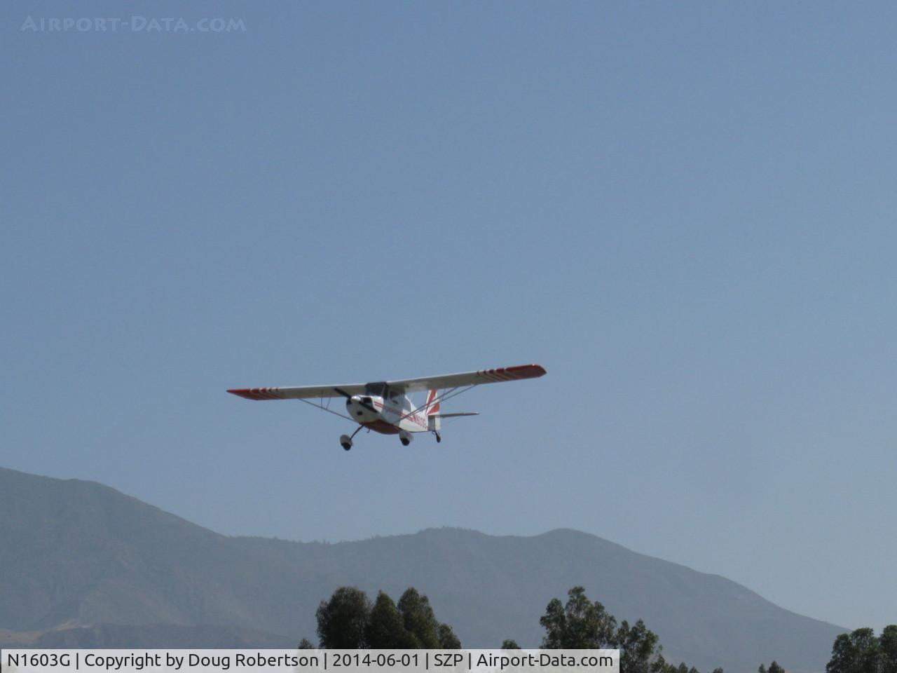 N1603G, 1968 Champion 7ECA Citabria C/N 609, 1968 Champion 7ECA CITABRIA, Lycoming O-235 115 Hp, on final Rwy 22