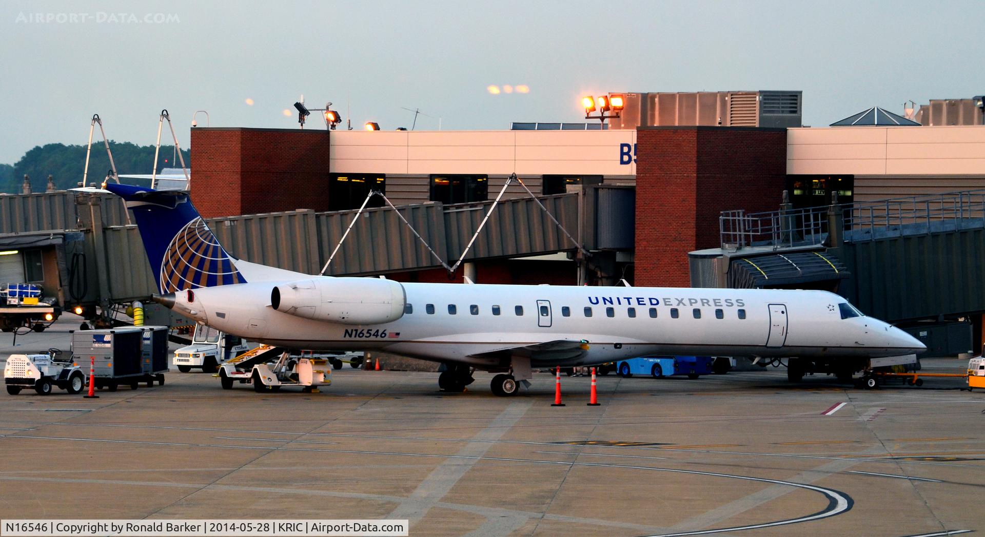 N16546, 2002 Embraer ERJ-145LR (EMB-145LR) C/N 145562, At the gate Richmond