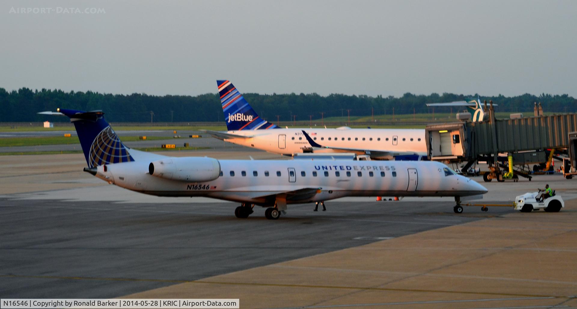 N16546, 2002 Embraer ERJ-145LR (EMB-145LR) C/N 145562, Pushback Richmond