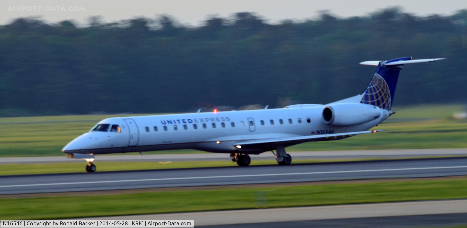 N16546, 2002 Embraer ERJ-145LR (EMB-145LR) C/N 145562, Takeoff Roll Richmond