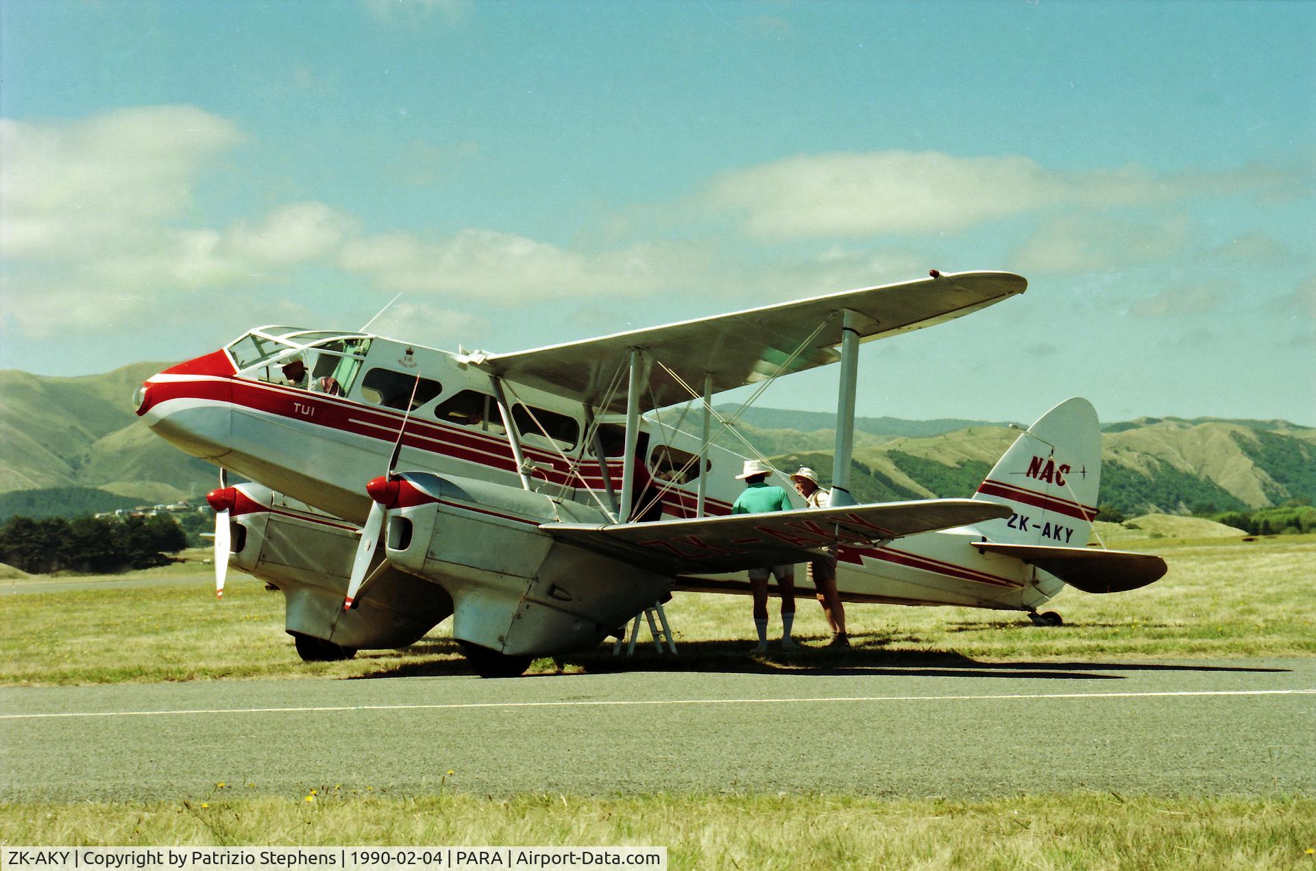 ZK-AKY, De Havilland DH-89B Dominie C/N 6653, This was taken at Paraparaumu airport 4 Feb 1990