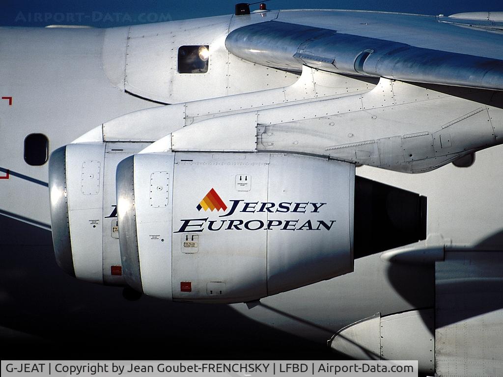 G-JEAT, 1987 British Aerospace BAe.146-100 C/N E1071, Jersey European Airways, PUF to Paris CDG