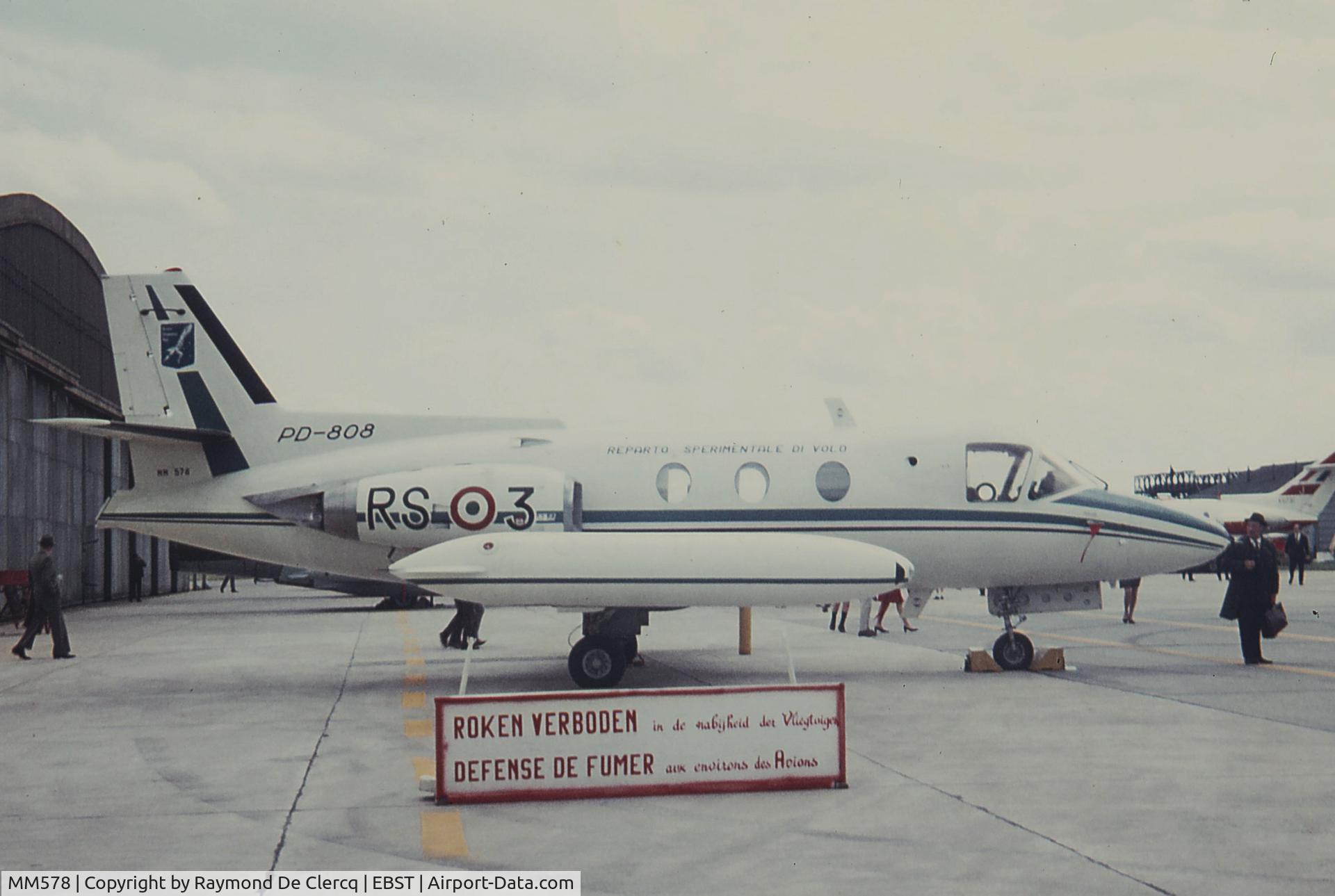 MM578, 1965 Piaggio PD-808TA C/N 502, This was the second prototype built in Finale Ligure and later used by the Italian Air Force. Seen at the BAF Brustem Airshow in June 1968.