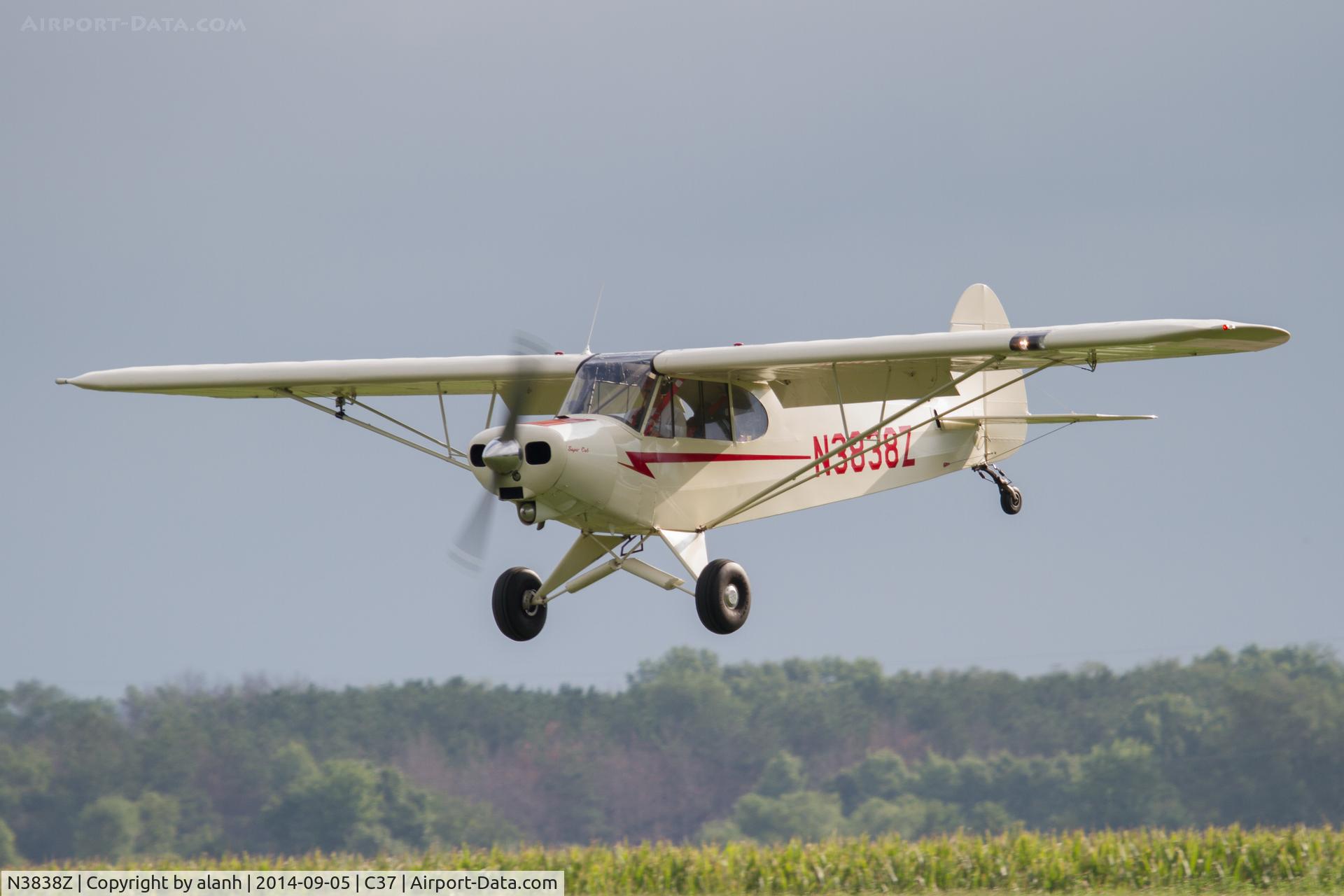 N3838Z, 1960 Piper PA-18-150 Super Cub C/N 18-7592, Arriving at the 2014 Grassroots fly-in