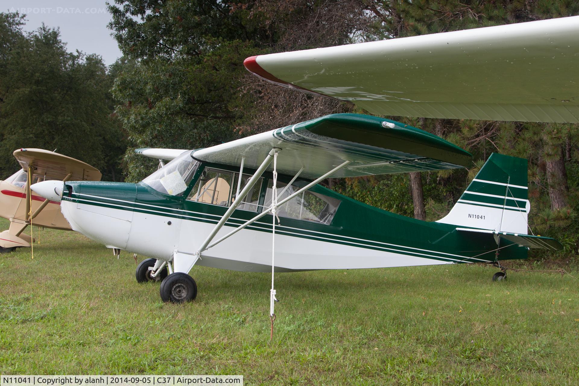 N11041, 1964 Champion 7ECA Citabria C/N 7ECA-42, Tied down for the weekend at the Grassroots Fly-in 2014