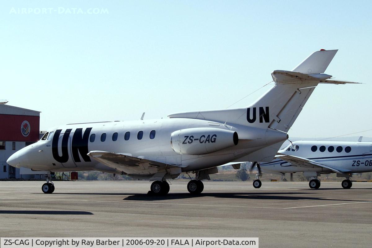 ZS-CAG, 1982 British Aerospace HS.125 Series 700B C/N 257172, Hawker Siddeley HS.125/700B [257172] Lanseria~ZS 20/09/2006 . Being used on United Nation missions.