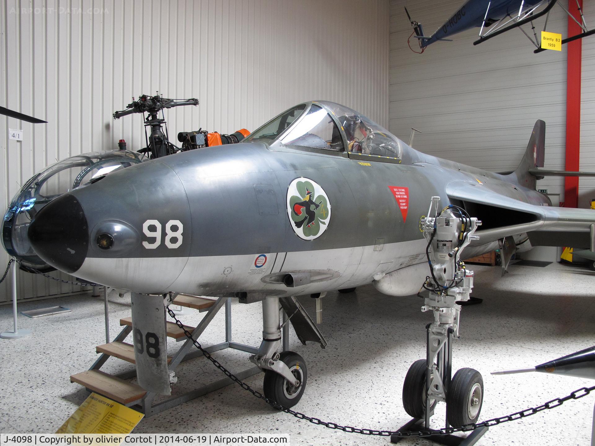 J-4098, Hawker Hunter F.58 C/N 41H-497465, preserved in Germany