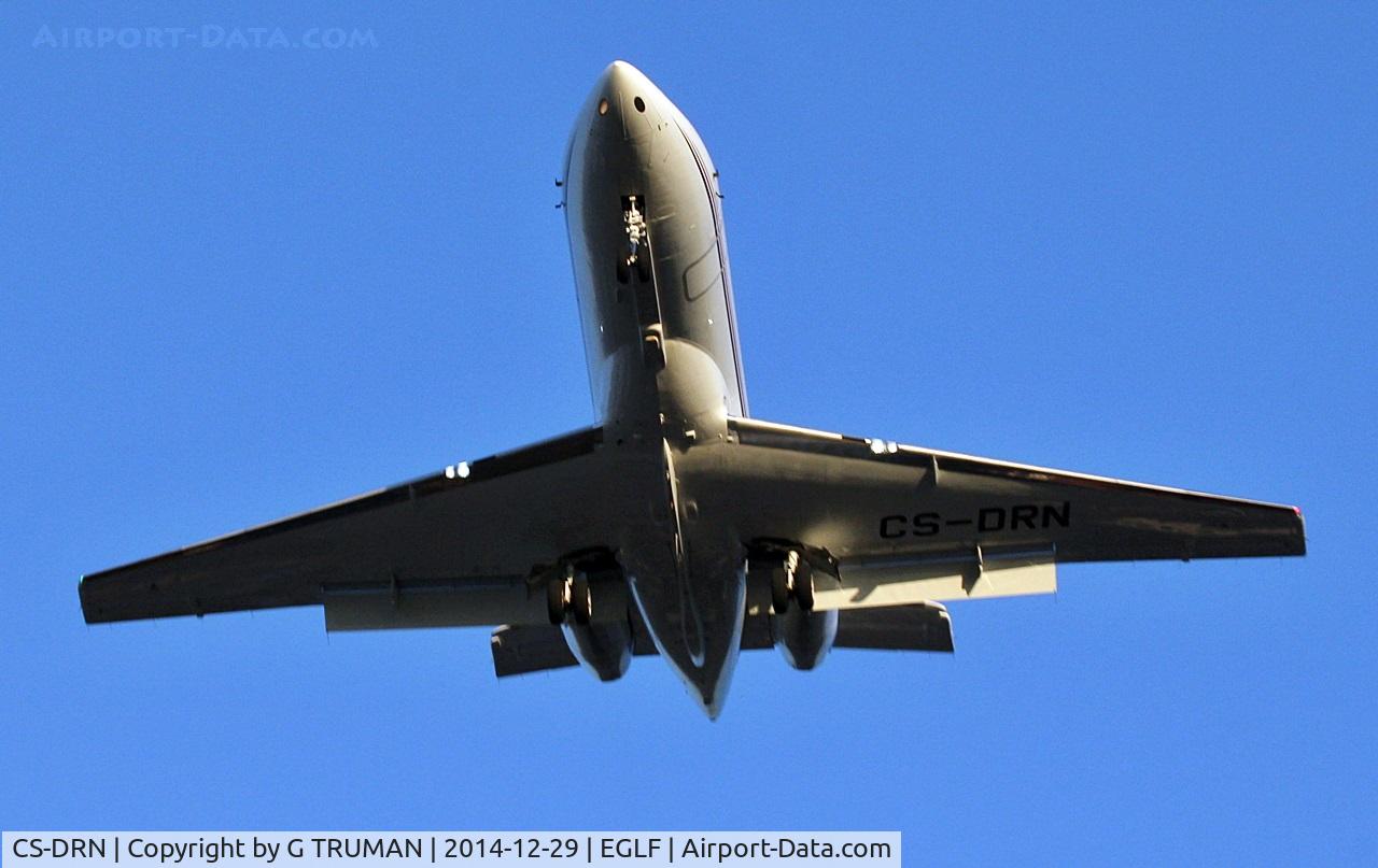 CS-DRN, 2006 Raytheon Hawker 800XPi C/N 258772, Arriving over The Swan onto runway 24 on a clear, cold winter day