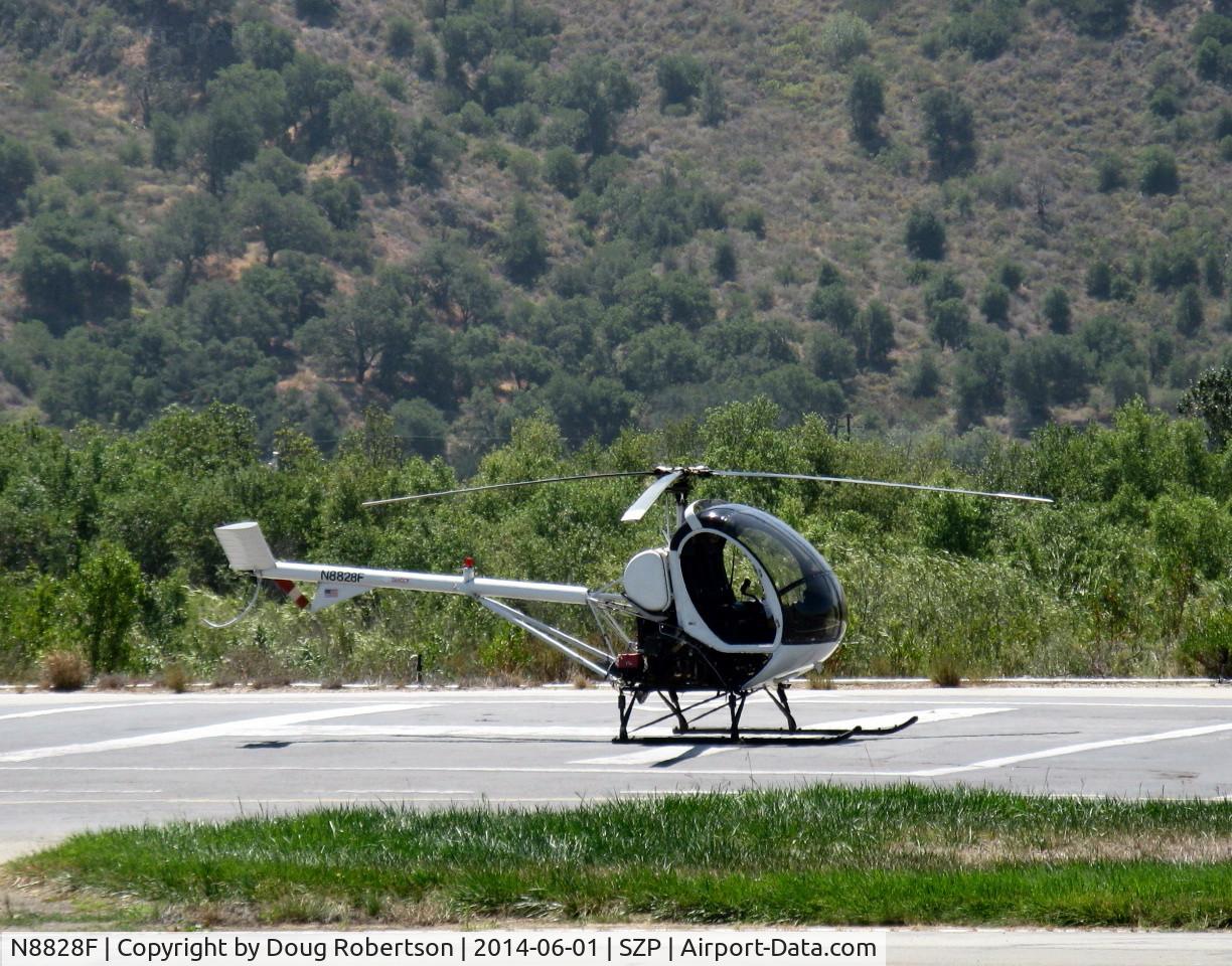 N8828F, 1963 Hughes 269A C/N 0173, 1963 Hughes 269A, Lycoming O&VO-360 180 Hp, Limited class, on SZP's Helipad
