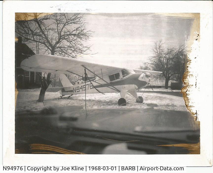 N94976, 1946 Taylorcraft BC12-D C/N 9376, Taken March 1968 when 
my friend Lloyd Latsch and I bought this plane for $1200
We both took lessons in it until we needed more radio equipment.
I sold it in 1971 when it needed recovered.