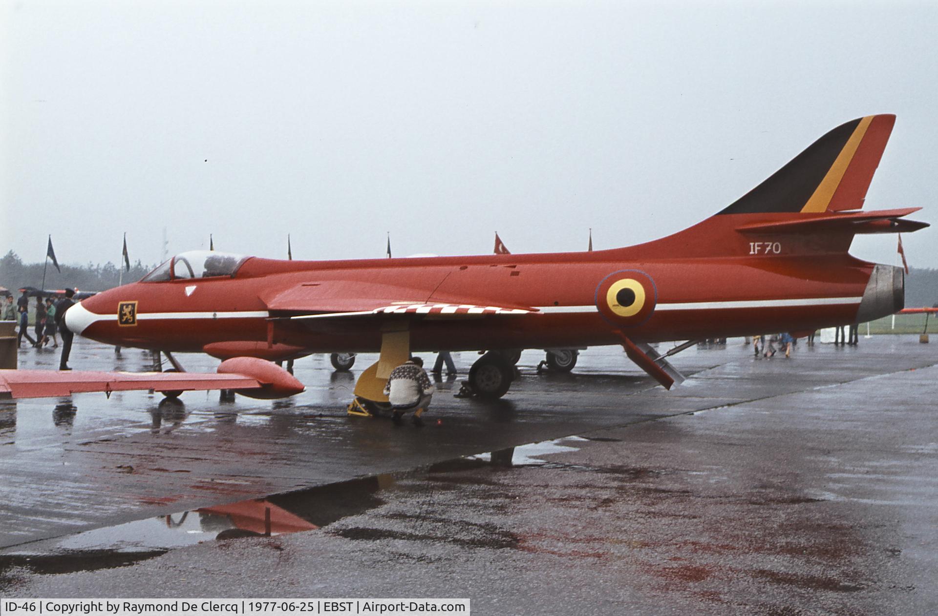 ID-46, Hawker Hunter F.4 C/N AF/HCF59, Representing Red Devils IF-70 at the BAF Airshow Brustem.