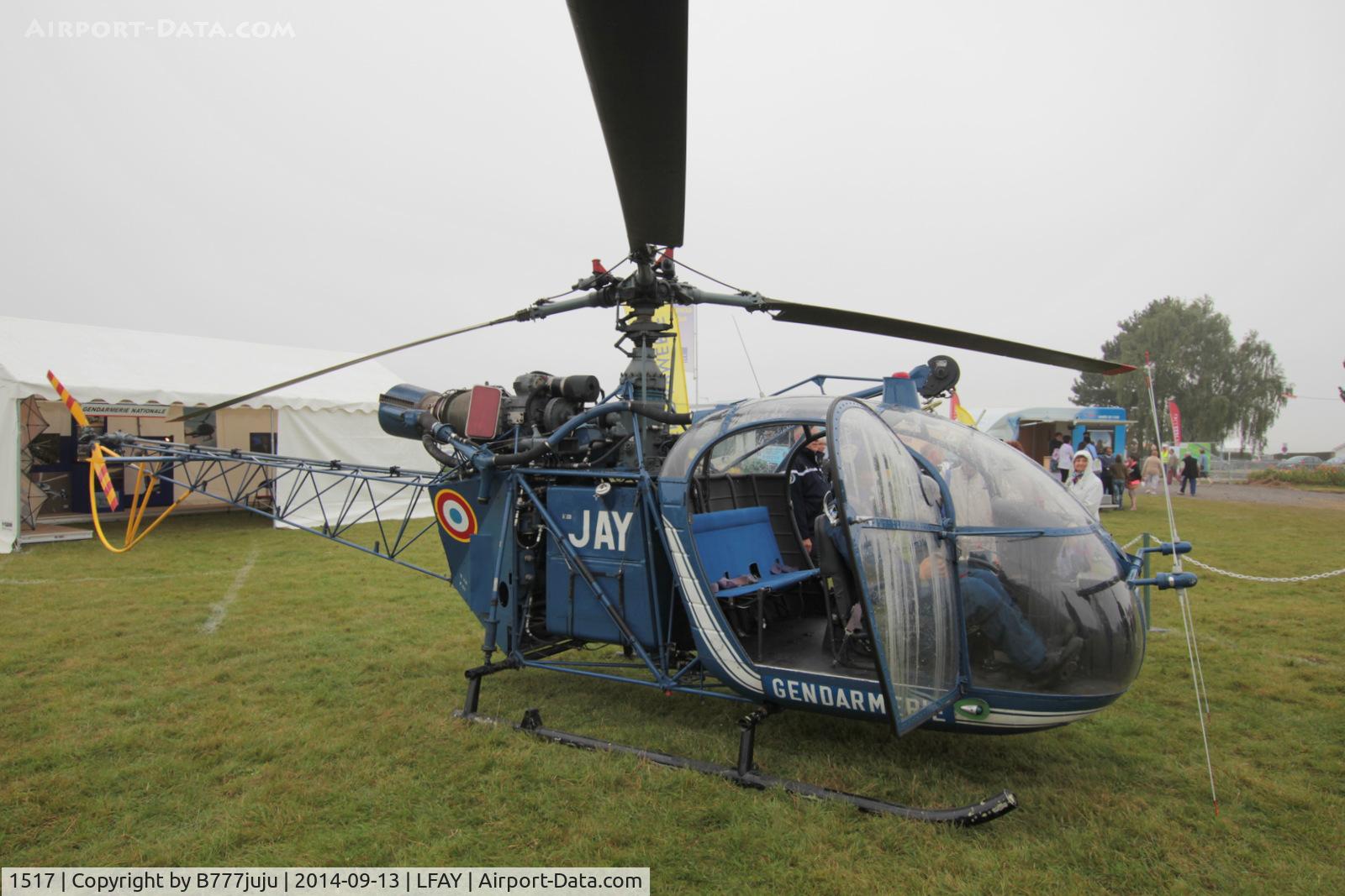 1517, Sud SE-3130 Alouette II C/N 1517, preserved by Gendarmerie, on display at Amiens
