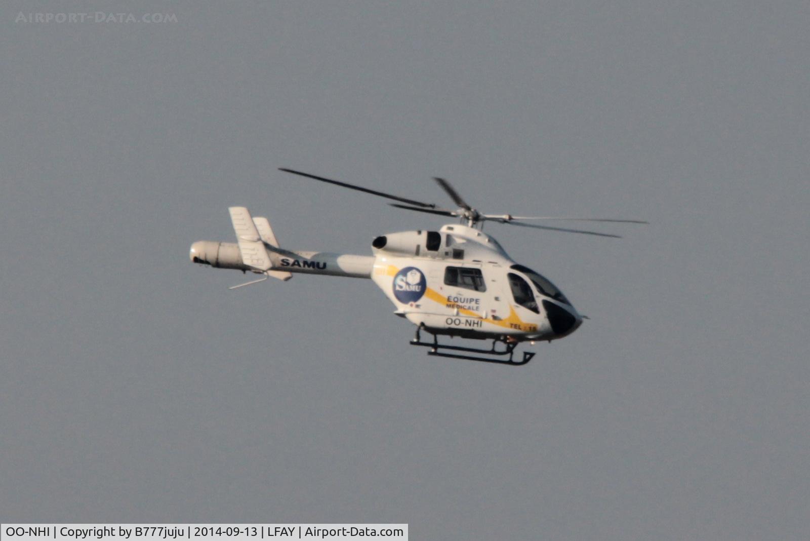 OO-NHI, 2009 MD Helicopters MD-902 C/N 900-00137, in transit near Amien