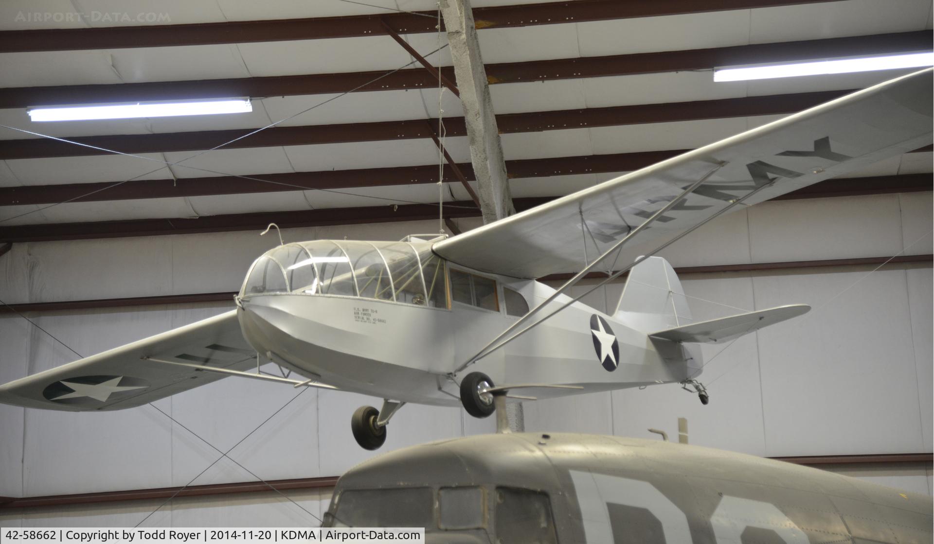 42-58662, 1942 Taylorcraft TG-6 C/N Not found, On display at the Pima Air and Space Museum