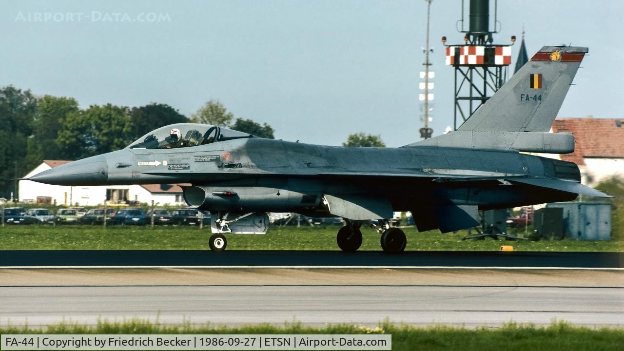 FA-44, SABCA F-16A Fighting Falcon C/N 6H-44, departure from Neuburg