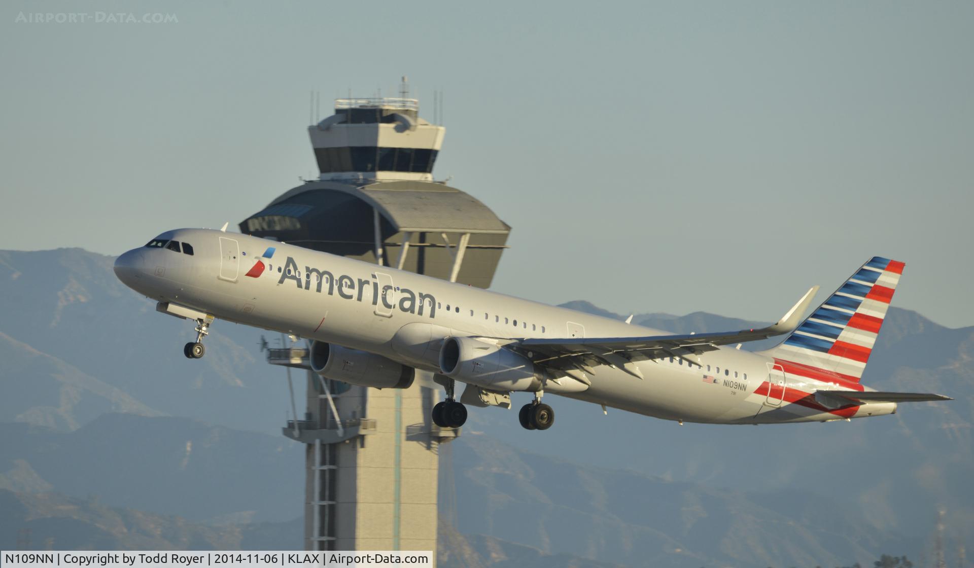 N109NN, 2014 Airbus A321-231 C/N 5955, Departing LAX on 25R